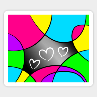 Rainbow heart pattern Sticker